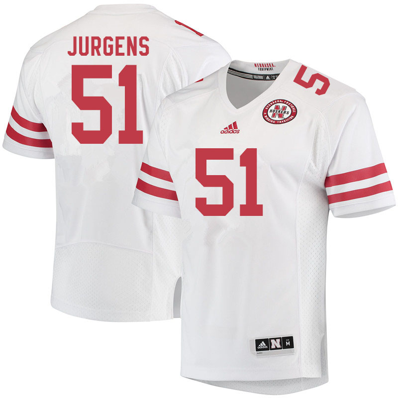 Men #51 Cameron Jurgens Nebraska Cornhuskers College Football Jerseys Sale-White - Click Image to Close